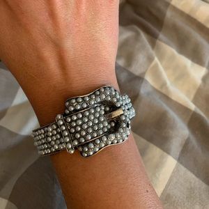 Studded Metal Faux-buckle Bracelet